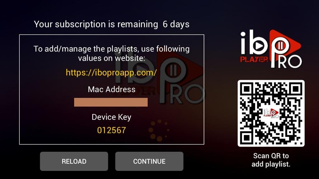 Activez avec votre MAC et votre Device Key