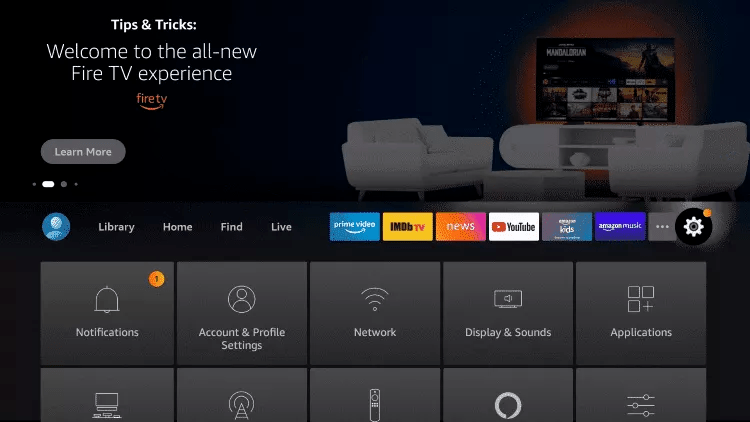 Ouvrez Paramètres → Ma Fire TV