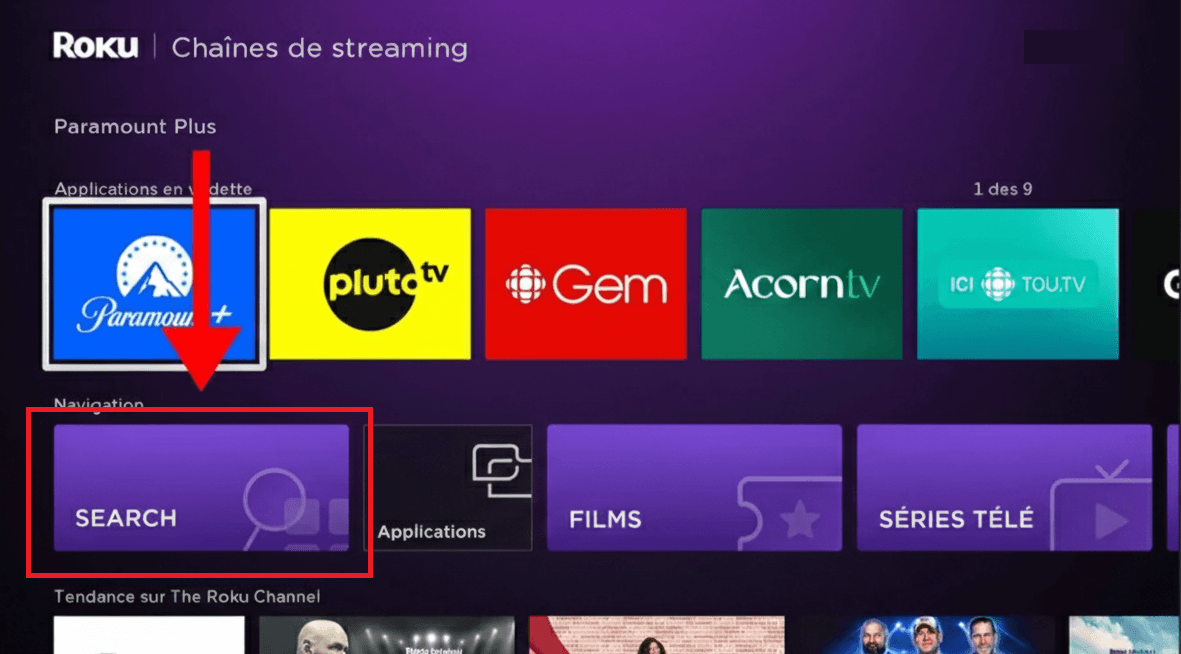Ouvrez la recherche